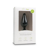 Zwarte buttplug met trekring - large - PlayForFun